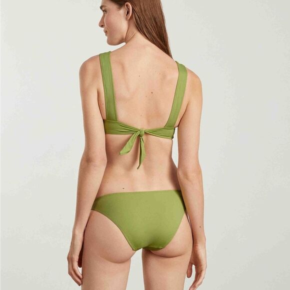 Everlane NEW The Triangle Tie-Back Bikini Top in Pepper Green Sz XL - Picture 2 of 14